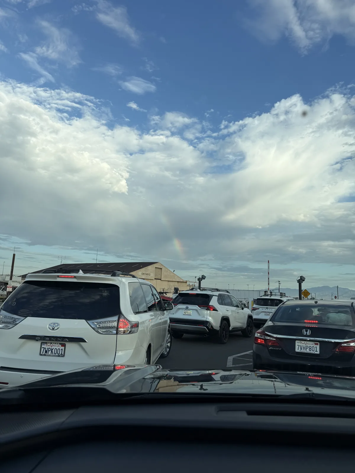 Ontario International Airport arrivals pickup area for a family trip