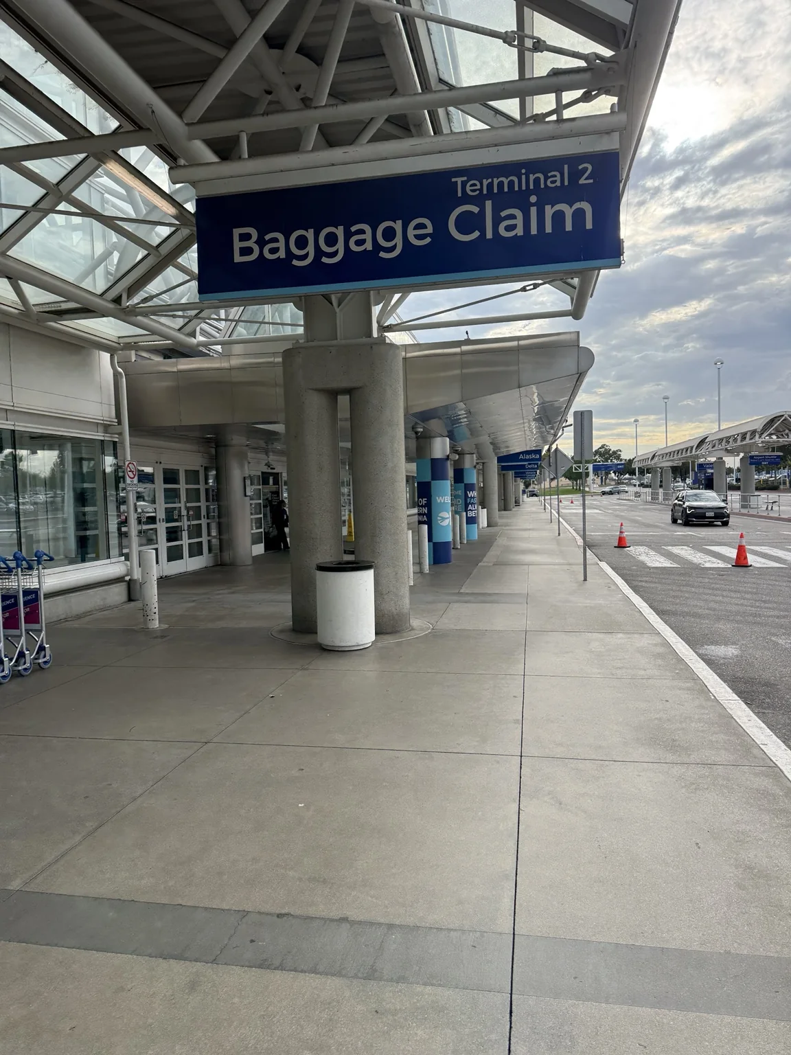 Terminal 2 baggage claim entrance at Ontario International Airport